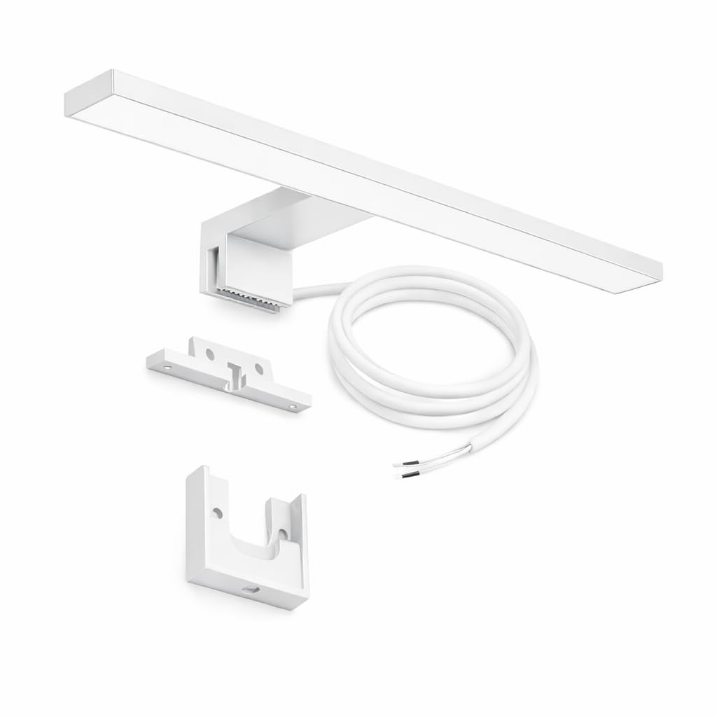 Light Galaxy ... Ihr Lichtlieferant LED Spiegelleuchte 30 cm Weiß – 5W 550 lm 4000K Neutralweiß – Bad Spiegellampe IP44 für Spiegel Schrank Wandmontage