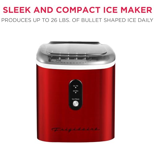 Frigidaire EFIC103 Ice Maker Machine Heavy Duty, 26lb Ice per Day, Red Stainless Steel - image 3