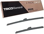 TRICO Diamond 24 Inch & 17 inch pack of 2 High Performance Automotive Replacement Windshield Wiper Blades For My Car (25-2417), Easy DIY Install & Superior Road Visibility