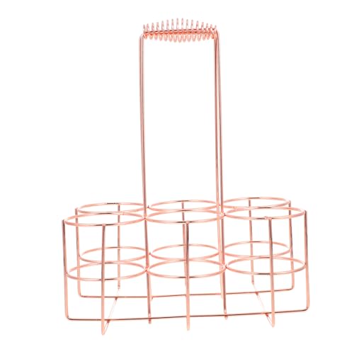 HOLIDYOYO Panier Porte-Bouteilles Fer Doré avec Poignée Rangement Portable pour Bouteilles De Vin Et Bière Design Élégant Et Résistant Bar Et Cadeau Maison