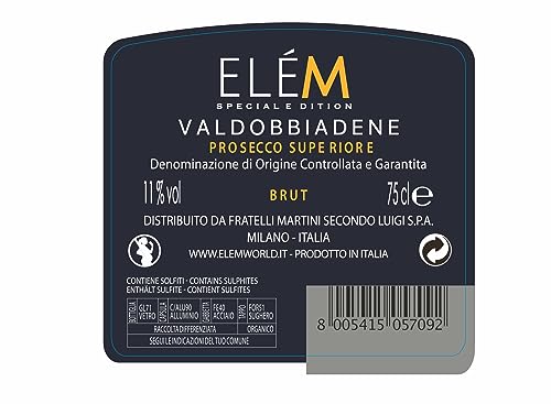 Miniatura 2 de Elèm Prosecco Valdobbiadene Docg Superiore Vino Espumoso Italiano - 1 Botella X 750ml Paquete De 6