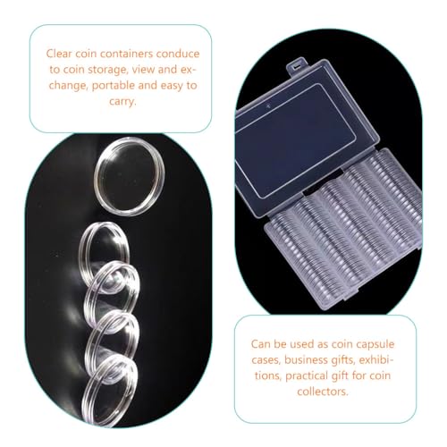 MAGICLULU cápsulas transparentes para monedas 100 pcs 32 mm miniatura 7