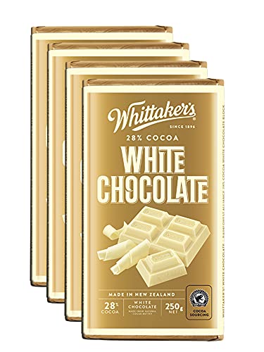 Whittaker's White Chocolate Block 250g (Pack of 4) （Made in New Zealand）