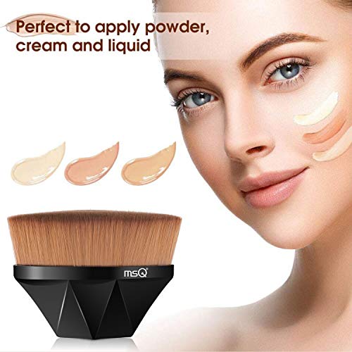 Foundation Brush Makeup Brush with Case, Black - Thumbnail 2