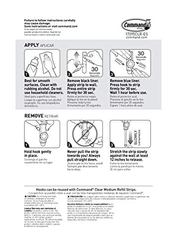 Command Clear Medium Crystal Hooks, 2 Hooks, 3 Strips/Pack #TOP7