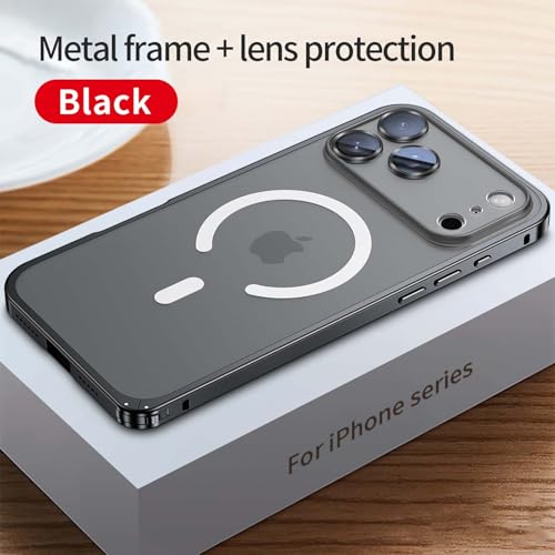 Coque iPhone 17 magnétique protection métal noir et dos transparent - 2