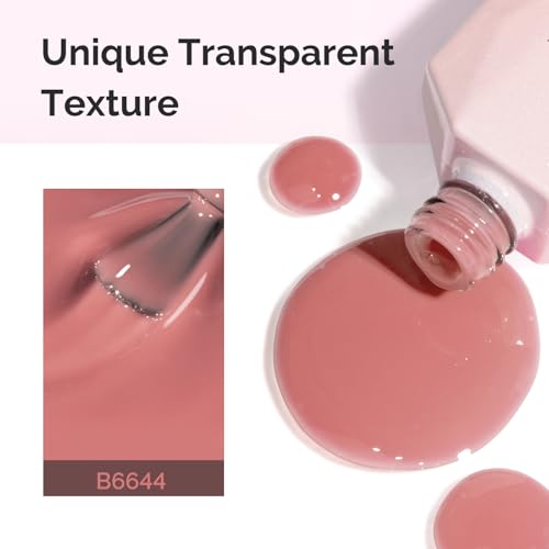 Image of MelodySusie Jeweliver Jelly Gel Nail Polish, 0.5Fl.oz Mauve Sheer Pink Gel Polish Soak Off UV LED Light Cure Gift for Women Manicure Nail Art DIY at Home B6644