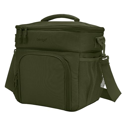 Image of Bentgo Prep Deluxe Insulated Multimeal Bag - Lunch Box Bag, Holds 5 Meals, Premium Insulation up to 8 Hrs, Durable, Water-Resistant - Large Capacity For Adult Meal Prep (Olive Green)