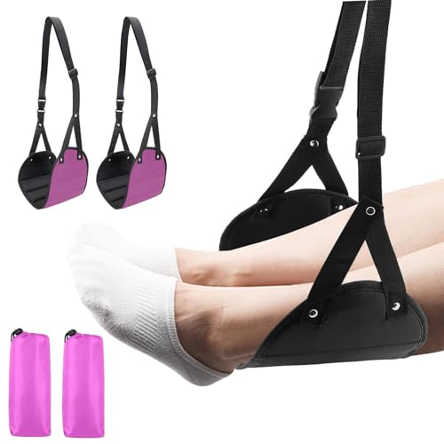Hamaca portátil for pies de avión, hamaca de altura ajustable for piernas for relajar los pies, cómoda hamaca for pies for escritorio, hamaca for pies, reposapiés de viaje for mujeres y hombres red