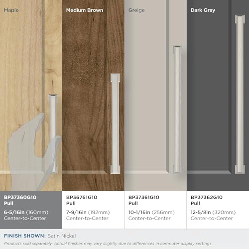 Amerock BP37360G10 | Satin Nickel Cabinet Pull | 6-5/16 in (160 mm) Center-to-Center Cabinet Handle | Appoint | Drawer Pull | Kitchen Cabinet Handle | Furniture Hardware by Amerock - Image 3