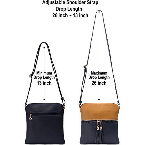 Image of Solene Womens Lightweight Medium Crossbody Purse with Tassel, Perfect Size Crossbody Bags for Daily Use, travel