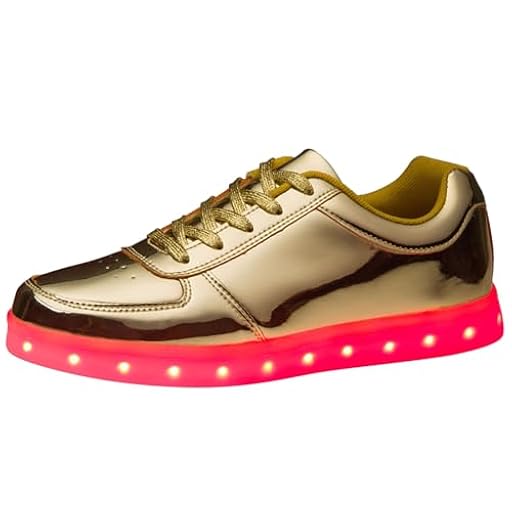 Zapatillas de deporte coreanas LED luminosas para mujer con carga USB en diseño bajo, dorado, 45 EU | Ya disponible en tu tienda friki favorita! En mundofriki.es! Zapatillas de deporte coreanas LED luminosas para mujer con carga USB en diseño bajo, dorado, 45 EU | Ya disponible en tu tienda friki favorita! En mundofriki.es!