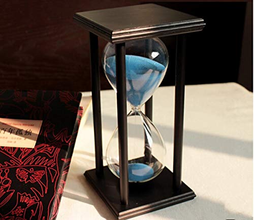 45 Minute Sand Timer - Wood Sand Timer For Kitchen, Office, School And Decorative Use - Blue Color Sand #TOP6