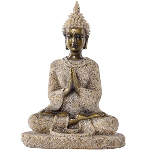 CYRAN Mini Feng Shui Meditation Buddha Statue, Buddha Figurine for Home Decoration, Home Office Decor Gift