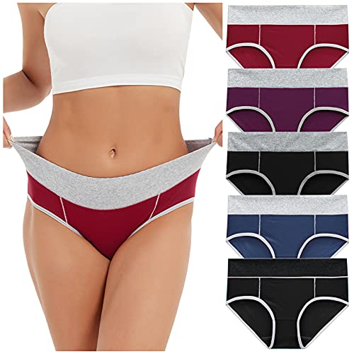 Lot de 5 sous-vêtements patchwork tendance pour femme | Culotte élégante