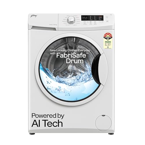 Godrej 8 Kg 5 Star I-Sense Technology Fully-Automatic Front Load Washing Machine (WFEON CRS 8012 5.0 FKEDM GLWH, Inbuilt Heater, Glacial White)