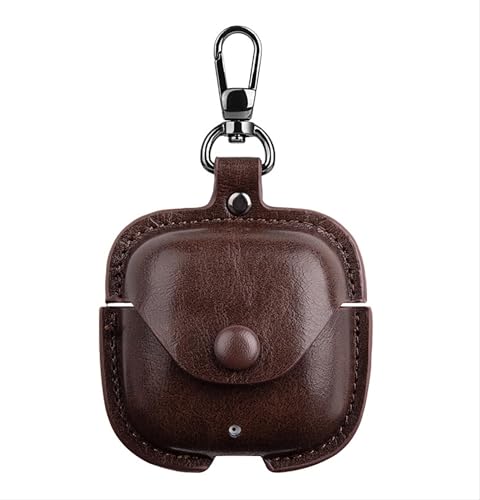 GIOPUEY Cover Compatibile con Huawei Freebuds SE 3, PU Pelle Custodia, Protettiva Case Cover con Gancio Portachiavi per Uomini Donne - brown