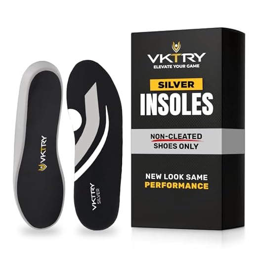 VKTRY Performance Insoles - Silver VKs - Carbon Fiber Shock Absorbing Sport Shoe Insoles for Amateur Running, Basketball, Athletics - Improved Explosiveness, Injury Protection and Recovery