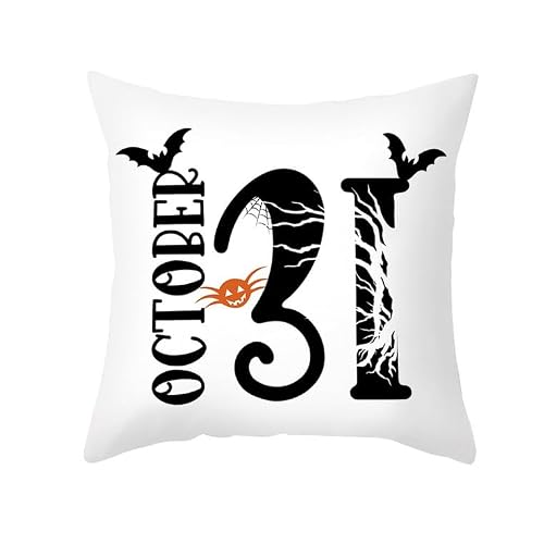 Chenlane Silk Couch Pillow Cover Cotton Cushion Cases Outdoor Halloween, Unique Backrest Sofa Decorative 50x50 cm, 1Pcs