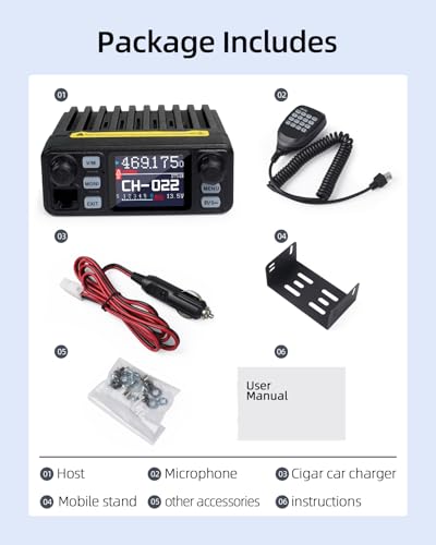 KSUN Mobile Transceiver Radio for Vehicle Truck with Cigarette Lighter Plug Dual Band VHF/UHF Mini Car Radio Long Range CB Two Way Radio for Driver Off Road,UV5200D