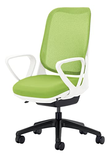 ライオン事務器 オフィスチェア サークルアーム ライド アップルグリーン 79828