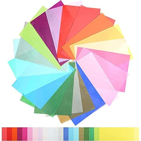 Naler 200 Sheets Tissue Paper Crafting for Kids, Colored Tissue Paper for Craft, Gift Wrapping Mini Gift Boxes, DIY Flower Pom Pom, Birthday Party Wedding Valentines Day Decoration, 8"X11" Cover