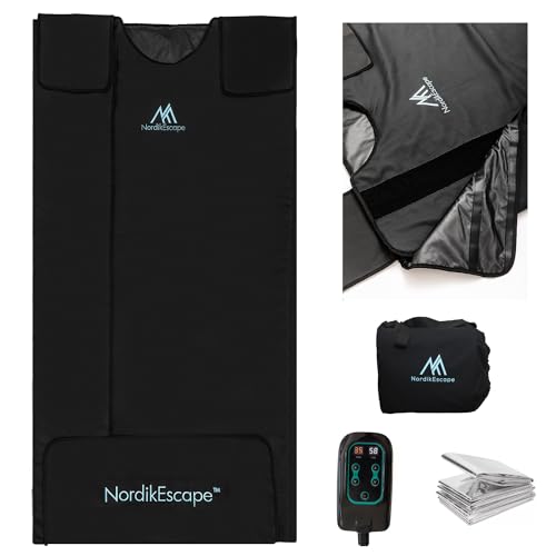 NordikEscape Infrared Sauna Blanket Zero EMF (70"x36") - Far Infrared Blanket Sauna for Detox and Relaxation - infared Sauna Blanket - Infrared Sauna Bag - Sauna Manta - Portable Home Sauna