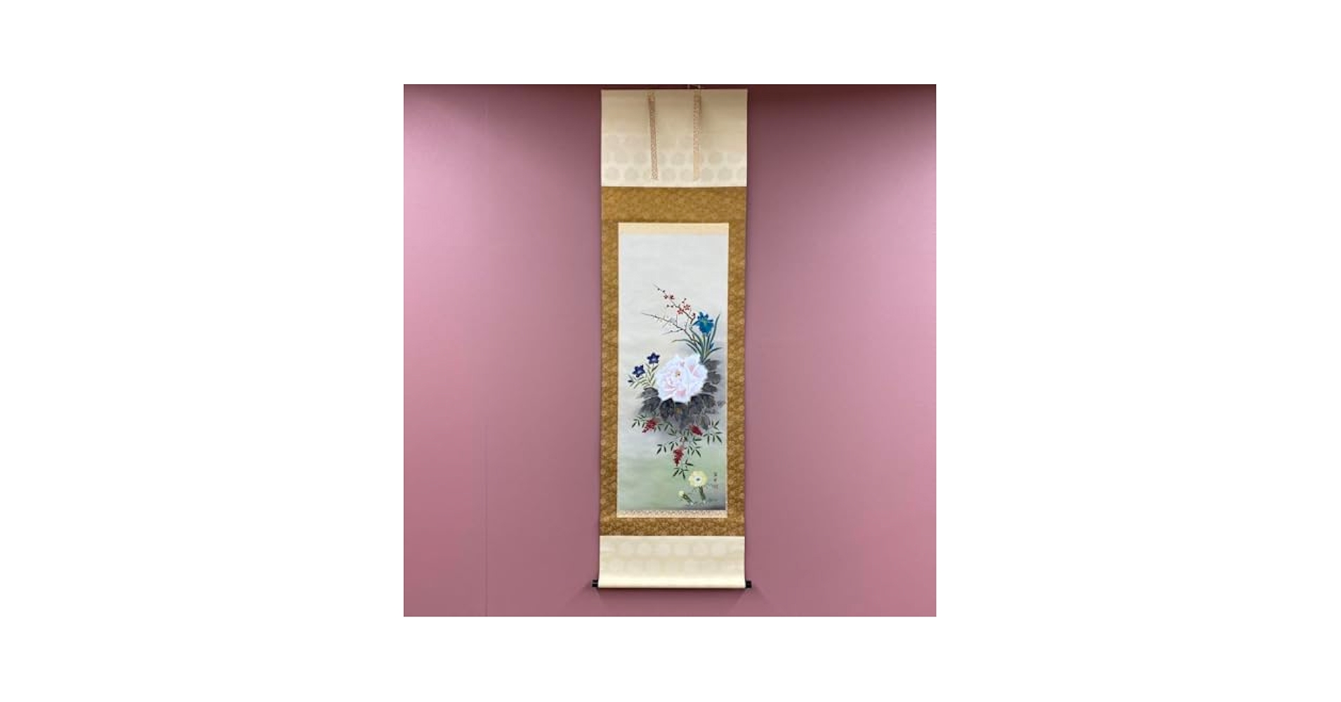 掛け軸 手描き 牡丹図 中国画 直筆作品 吉祥如意 Amazon.co.jp: 掛け軸 田村翆華作 吉祥 四季草花図 共箱 年中
