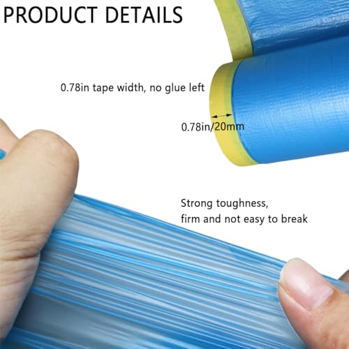 Image of 2 Rolls 44 inch x 82' Painters Plastic with Tape, Pre-Taped Masking Film for Spray Painting, Protective Film for Automotive & Home Spray Painting, for Covering Cars, Walls, Windows and Furniture