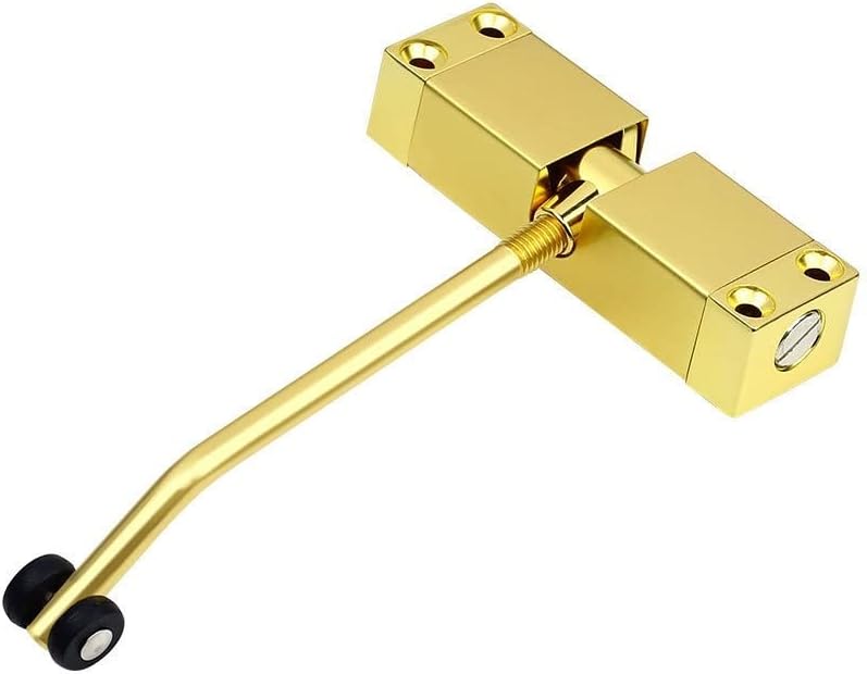 Door Closer,closing door hinge,Door Closer Stainless Steel Door Closer Adjustable Force Pulley Mute Automatic Door Closing Device Suitable For Many Types Of Doors Door Closers (Color : Black) ( Color