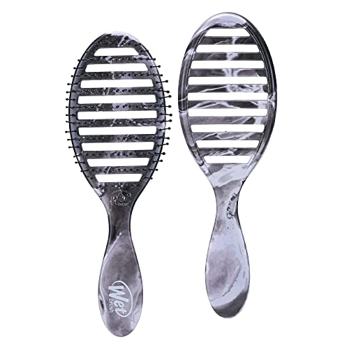 Wet Brush Speed Dry Hair Brush - Metallic Marble, Onyx - Vented Design And Ultra Soft Heatflex Bristles Are Blow Dry Safe With Ergonomic Handle Manages Tangle And Uncontrollable Hair - Pain-Free #TOP21