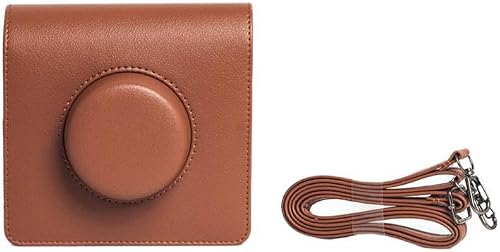 For FUJIFILM instax WIDE Evo Full Body Leather Camera Case Bag with Strap(Brown)