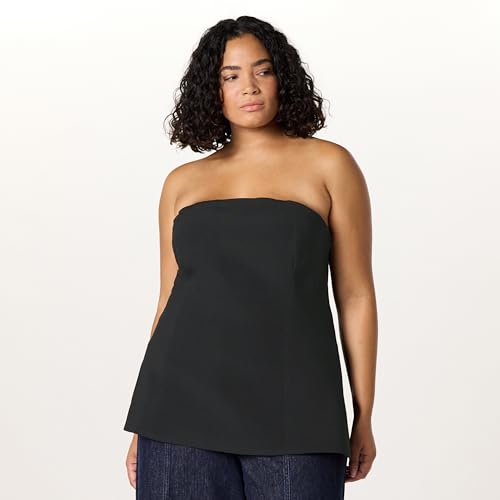 Image of The Drop womens Stowe Woven Strapless Tunic