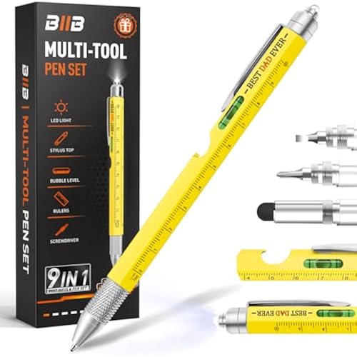 BIIB Mens Gifts for Him Dad 9-in-1 Multitool Pen, Fathers Day Gift Ideas