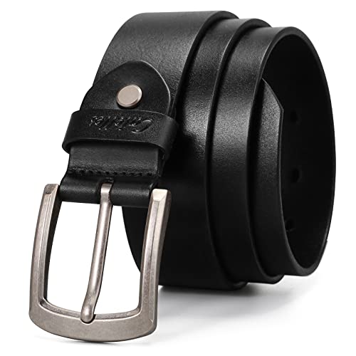 Mens Full Grain Leather Belts, 1.5" Heavy Duty Mens Belts for Jeans Casual Work Belts in Gift Box4