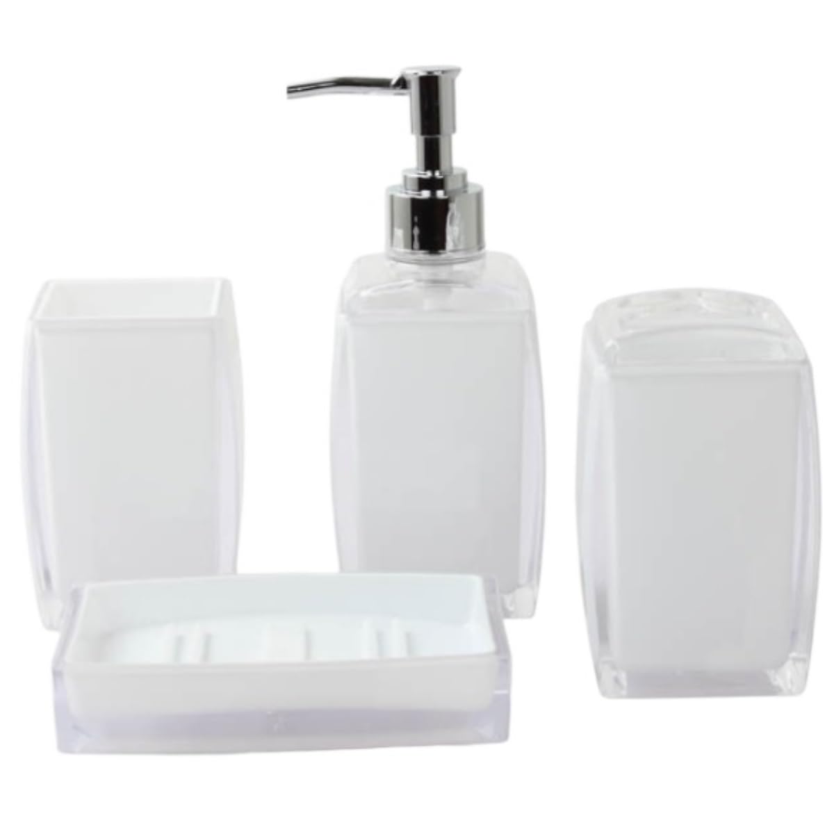 Lyvqzpwlr Wit Plastic Lotion Soap Dispenser Set