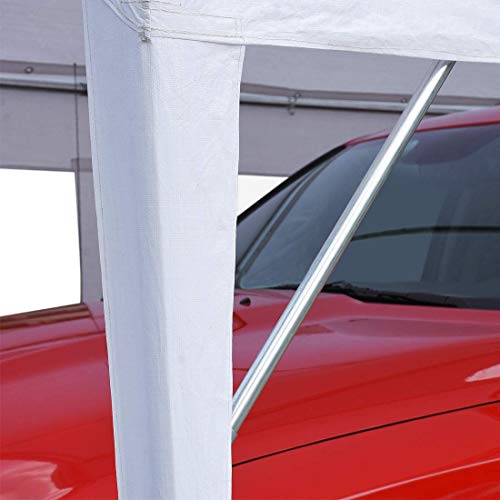 Peaktop Outdoor 10 X 20 Ft Upgraded Heavy Duty Carport Car Canopy Portable Garage Tent Boat Shelter With Reinforced Triangular Beams,White #TOP4