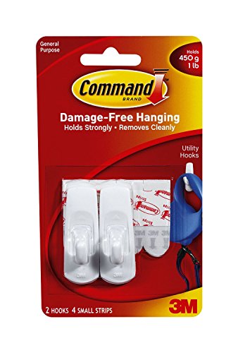 Command Small Utility Hooks, 2-Hook, 6-Pack, Organize Damage-Free