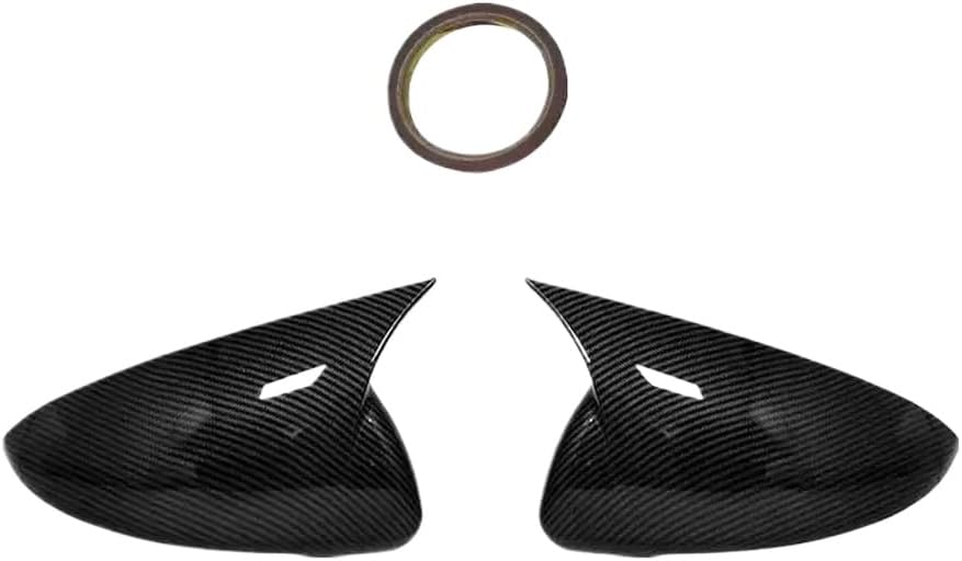 Rearview Side Mirror Cover Wing Cap Exterior Door Trim Carbon Fiber Compatible with Automotive Motorcycle Parts 2019 2020 2021 2022(Carbon Fiber Pattern)