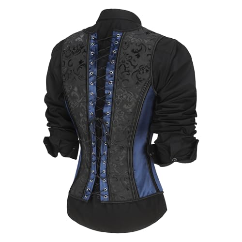 Men Corset Vest Lace Up Bones Vintage Dress Waistcoat Tight Fitting Formal Tops Party Stage Waist Trainer2