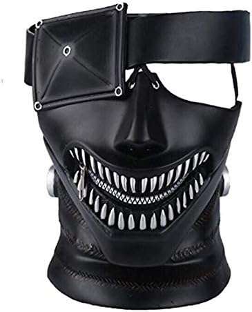 vickkt Tokyo Ghoul Mask Kaneki Ken Leather Zipper Mask Zombie