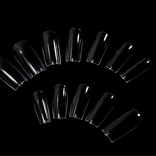 240PCS Dicas de unhas falsas Dicas de unhas de acrílico transparente Cobertura completa Unhas postiç