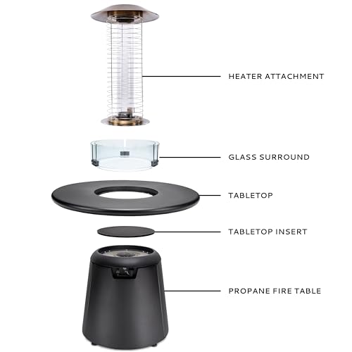 TIKI 38-Inch Customizable Propane Fire Pit Table Attachment – Modern Black Accessory for Outdoor Gas Fire Pit, Patio, and Backyard Spaces by TIKI - Image 3