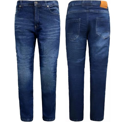 MetaArmor Pantalones de motocicleta para hombre, pantalones de motocicleta de doble protección con armadura CE para rodilla y cadera, Azul, 40W x 34L