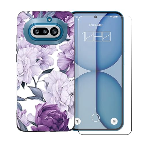 LCEHTOGYE �K�p Nothing Phone 4A +�����K���X�X�N���[���v���e�N�^�[�p�P�[�X�A�K�p Nothing Phone 4A (6,78")�ƌ݊����̂���u���b�N�\�t�gTPU�V���R���Q���P�[�X�ی�J�o�[ LLM28