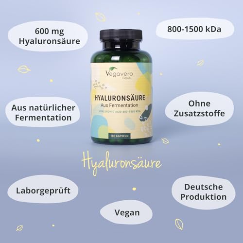 Hyaluronsäure-Kapseln von Vegavero Vegan und hochdosiert