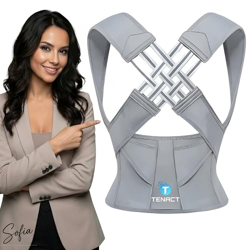 Image of Posture Corrector for Men & Women - Adjustable Back Brace for Upper Back Pain Relief, Slouch Correction, Clavicle Support - Comfortable Shoulder Straightener Belt (Unisex, Free Sizes)