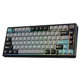 EPOMAKER TH80 V2 Tastiera Meccanica Wireless per Gaming al 75%, 8000mAh & 2.4G/BT,Hot-Swap,PBT Keycap,Mac Modifier,RGB,Programmable Keys & Knob,Creamy for Mac/PC (Nero, Sea Salt Silent Switch)