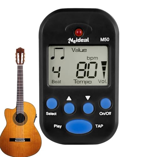 Metrónomo electrónico de piano de ritmo digital LCD, contador de pulsaciones de volumen ajustable, instrumento de práctica de alta precisión, accesorio de música compacta | Metrónomo de precisión