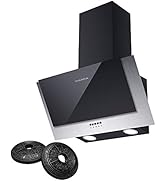CIARRA CBCB6736C Afzuigkap 60 cm zwart 370 m³/h afvoerluchtafvoer afzuigkappen afvoerlucht/recirc...